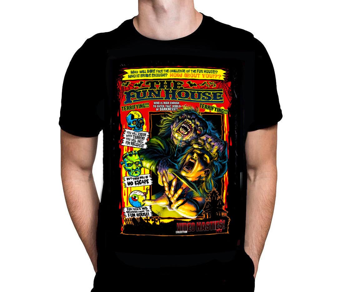 Wild Star Hearts Video Nasties - Funhouse - Movie Fan Merch 100% Cotton T-Shirt Black