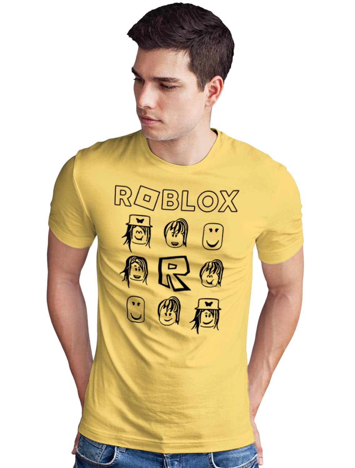 AirDropUnisex Relaxed Fit Graphic Printed Gaming Robl T-Shirt 1902