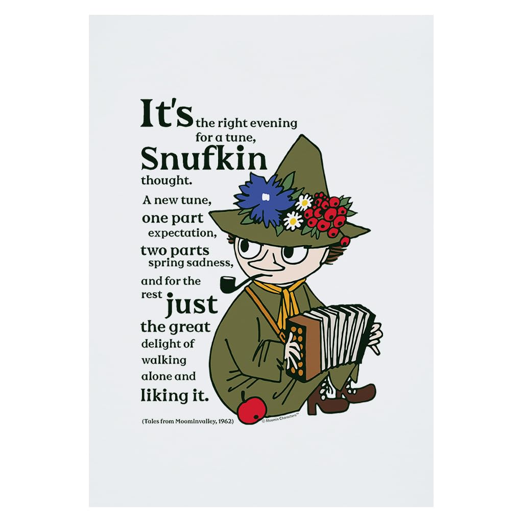MoominA New Tune Tales From Moominvalley Snufkin Quote A3 Print Poster Wall Art