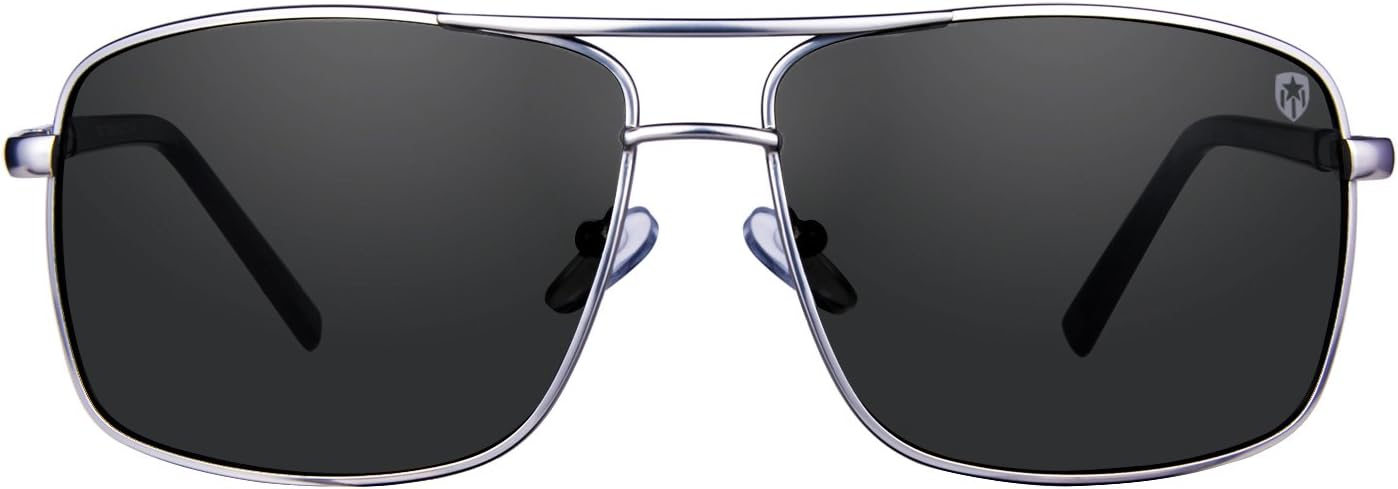Tom Martin UV Protected Rectangular Men's Sunglasses - (TM-1713SM-B|61|Smoke Black Color Lens)