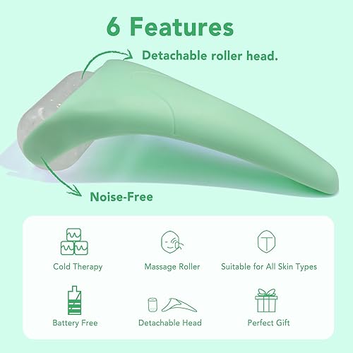 Miniatura 8 de Juego de 3 rodillos faciales, rodillo de hielo, rodillo de jade de dos caras y juego de Gua Sha, herramienta de rodadura para belleza facial y