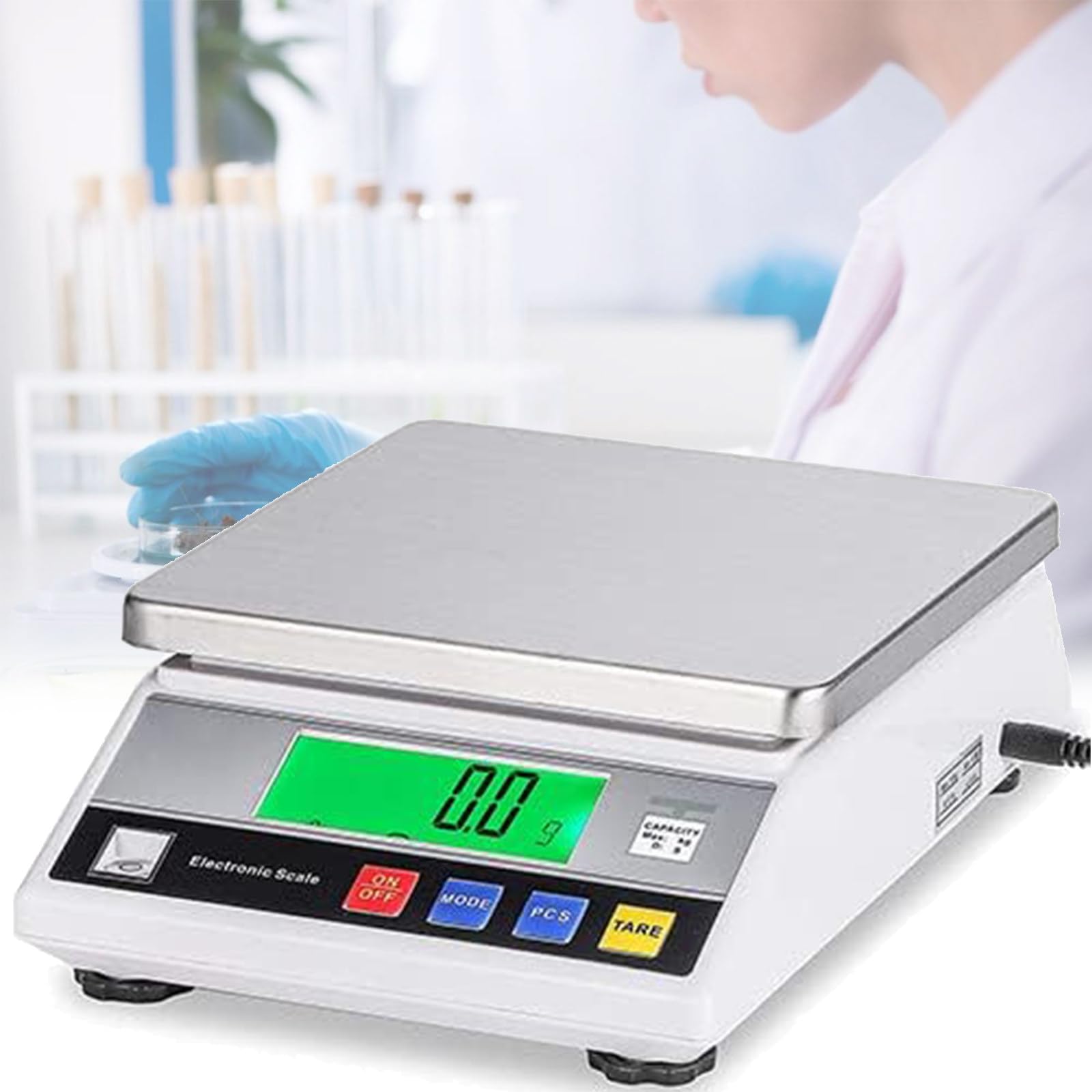 Báscula electrónica Digital de sobremesa, balanza electrónica analítica, balanza de precisión para Laboratorio, báscula para Joyas, báscula Digital para Alimentos de Cocina, 10 kg