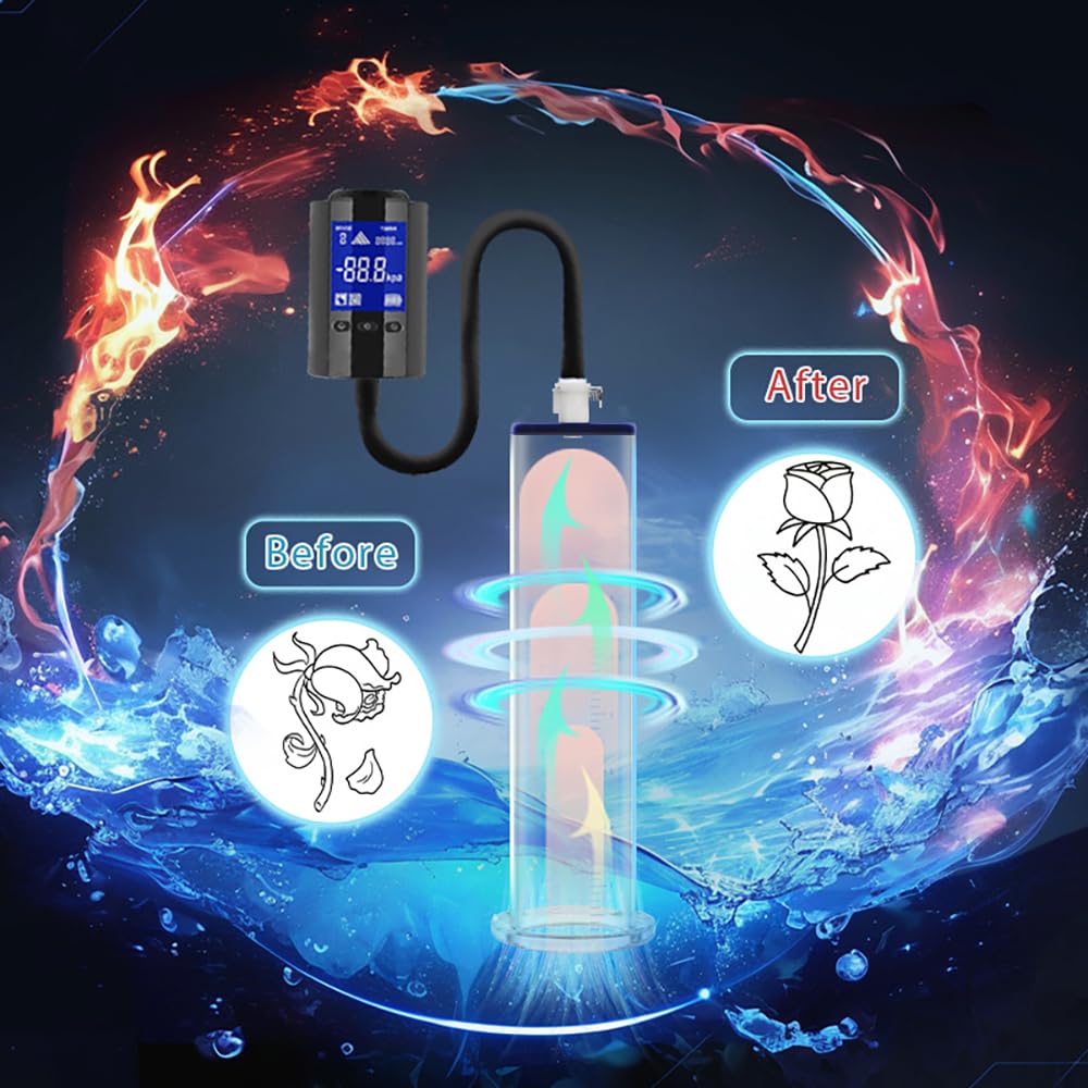 Penispumpe mit LCD-Display Vakuumpumpe Sex Spielzeug für die Männer SM Elektrische Penisvergrößerung Erektion Unterdruck-Penisübun Vakuum Pumpe BDSM Erektion Masturbator Sex Toys (I:12*2.25in)