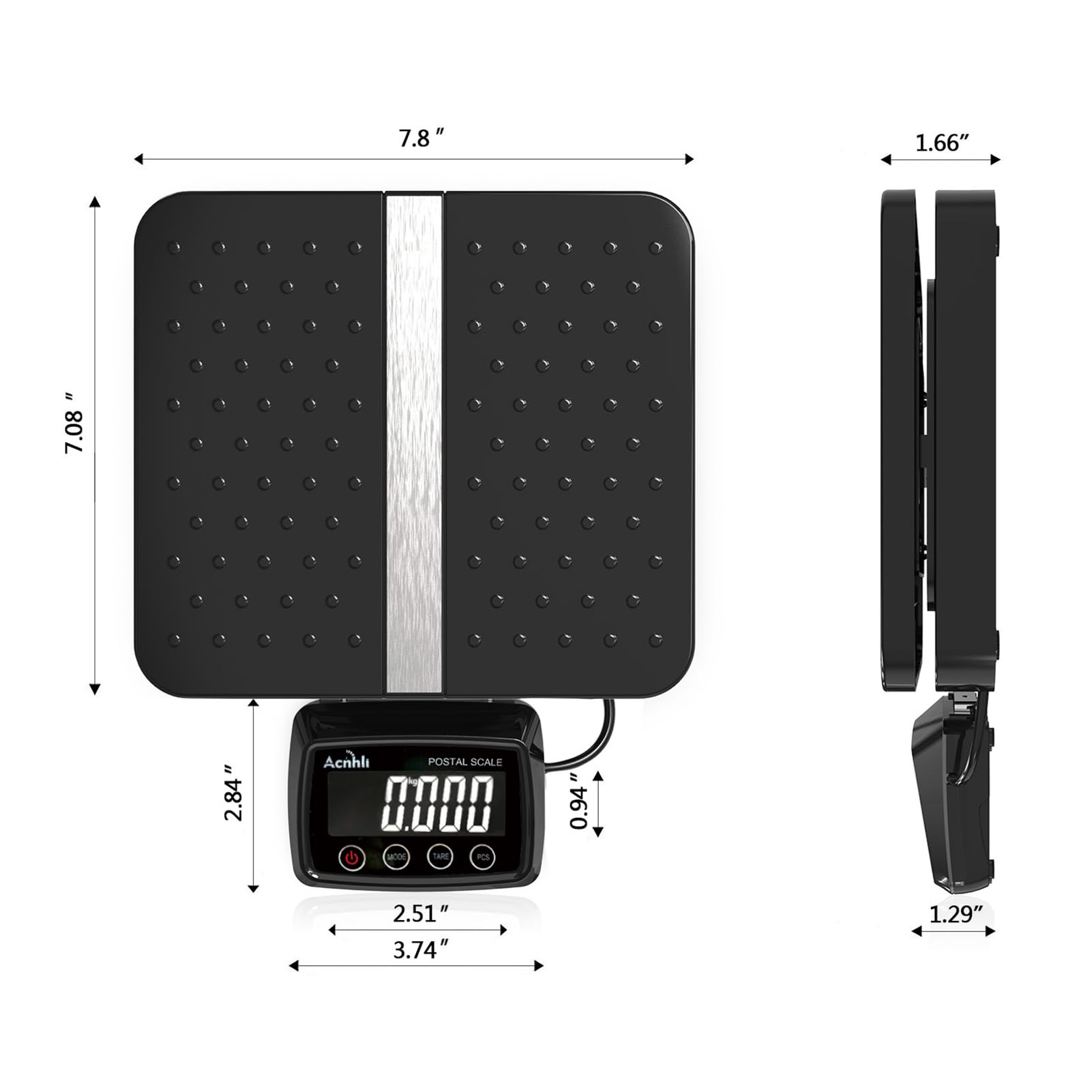 ACNHLI 66 Pound Digital Shipping Postal Scale, Black