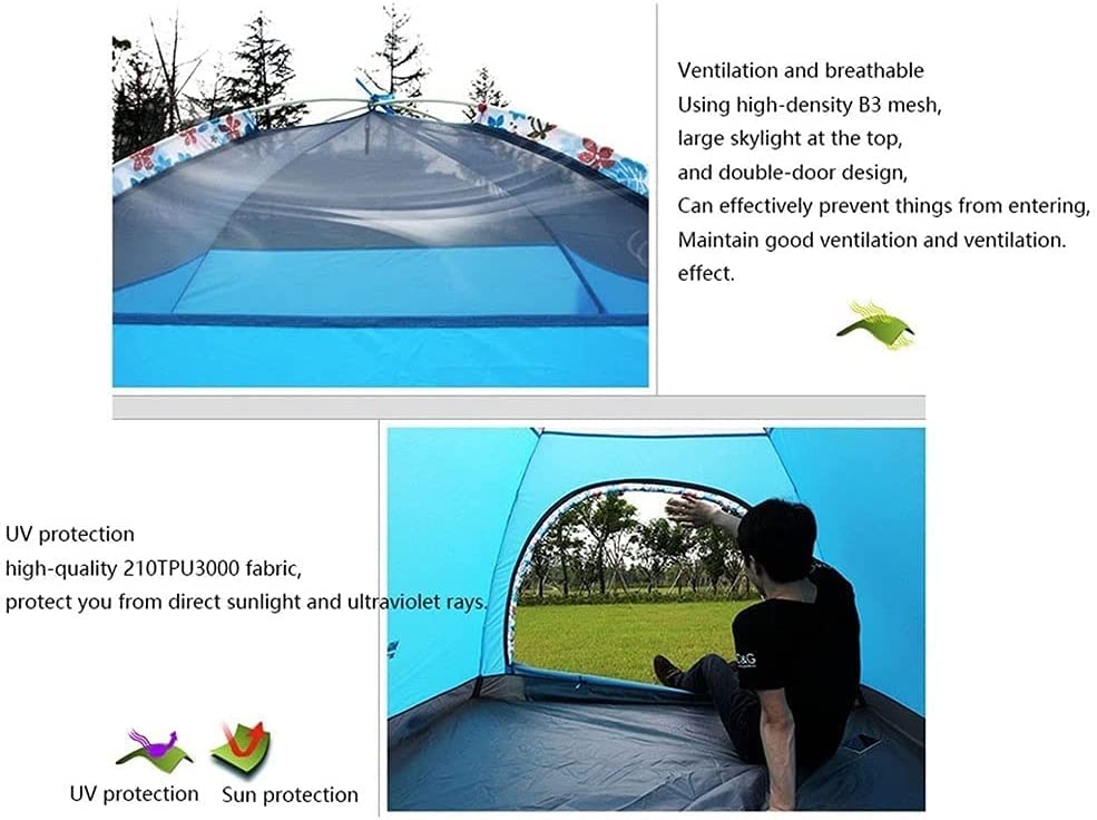 Carpa para camping automática 2-3 personas azul miniatura 2