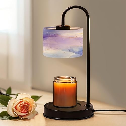 Miniatura 12 de Candle Warmer Lamp with Timer and Dimmer, Retro Groovy 60s 70s Seamless Old School Psychedelic Hippie Design Wax Melt Warmer with 4 Bulbs, House