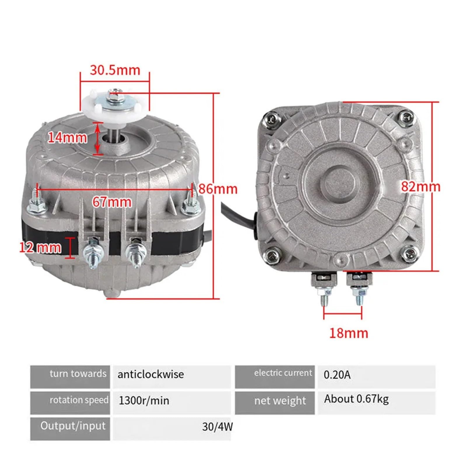 Amazon.co.jp: 代替品 30 ワット冷凍コンデンサーファンモーター冷凍庫