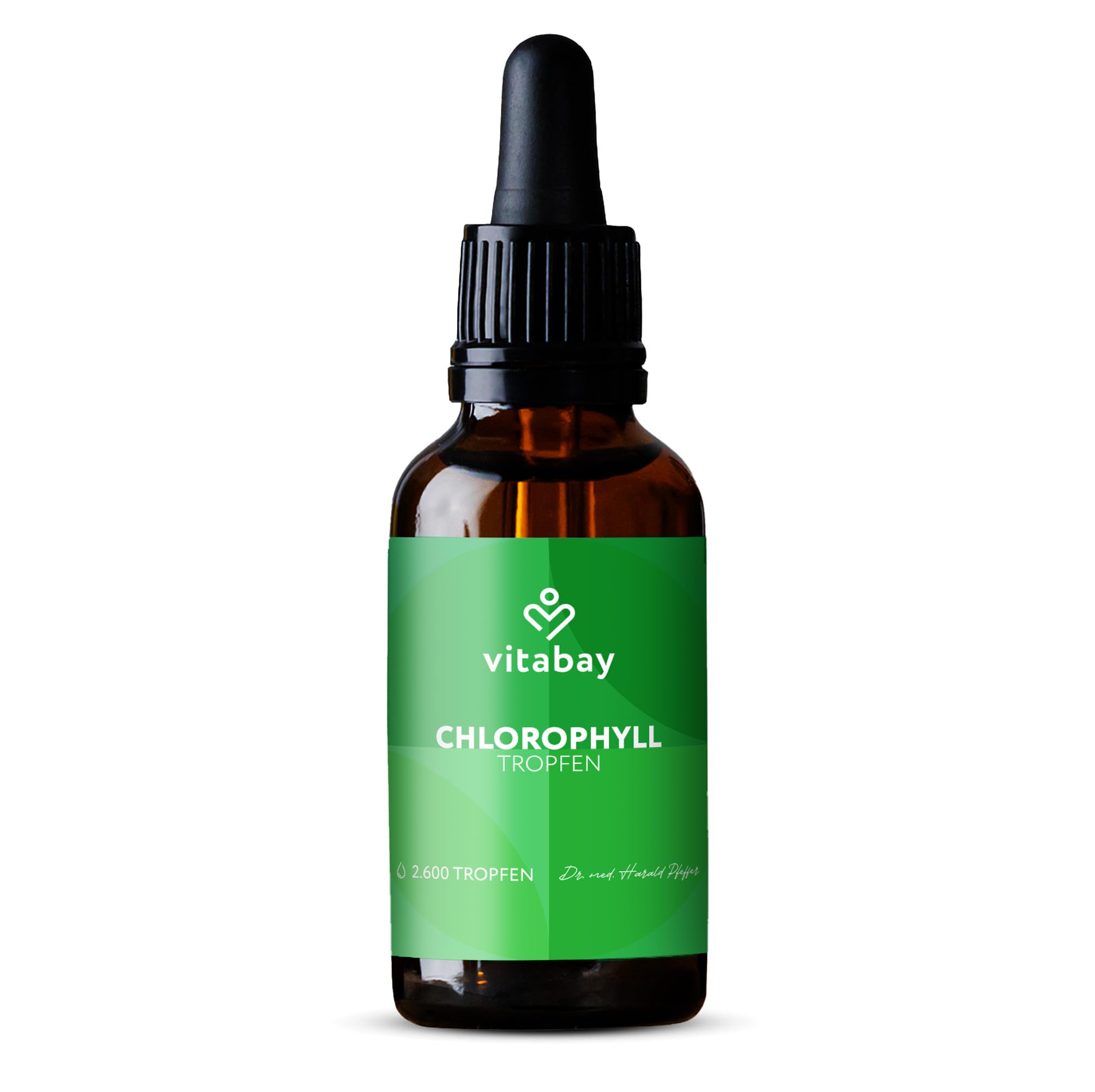 Chlorophylle en gouttes - Chlorophylle liquide à base d'herbe de blé, d'alfalfa et de chlorelle - Sans iode - Concentration de chlorophylline jusqu'à 4 fois plus élevée - 100 ml