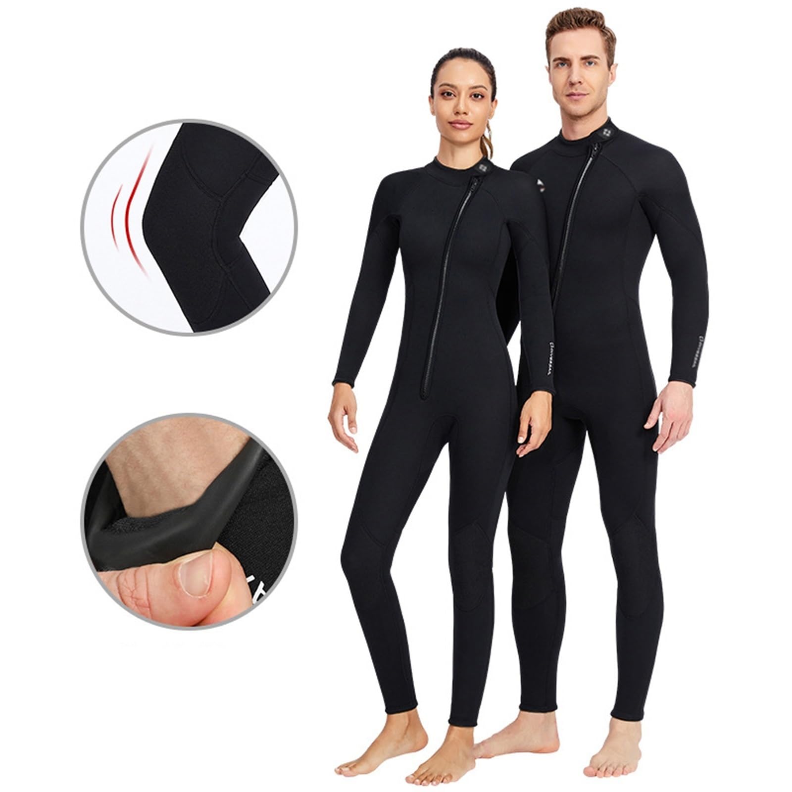Muta Uomo Donna 3mm, Tuta Da Triatleta In Neoprene Per Tutto Il Corpo Tuta Con Zip Frontale In Acqua Fredda Per Il Surf, Il Nuoto E Le Immersioni