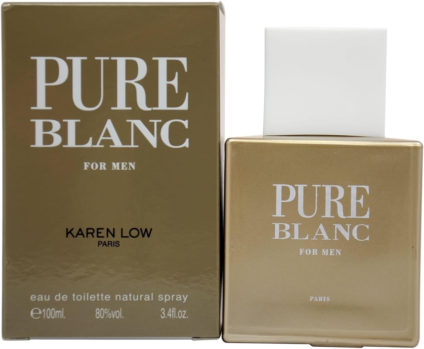 Pure Blanc Eau De Toilette Spray for Men, 3.4 Ounce