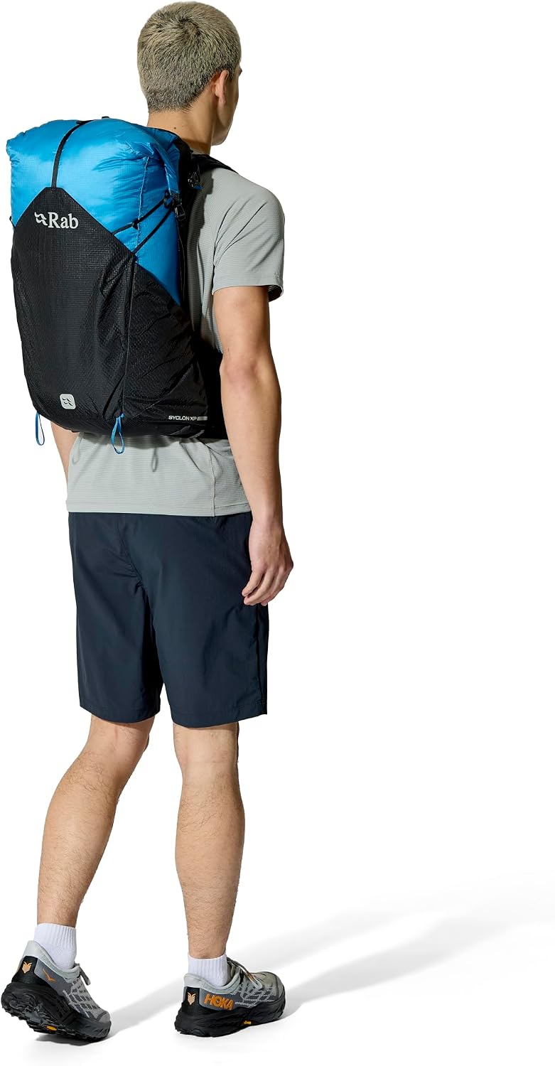 Rab Men's Syclon XP Backpack - Lightweight Waterproof Backpack for Hiking, Trekking, & Backpacking - Black/Maya Blue - 30-Liter (Back Length - Medium)
