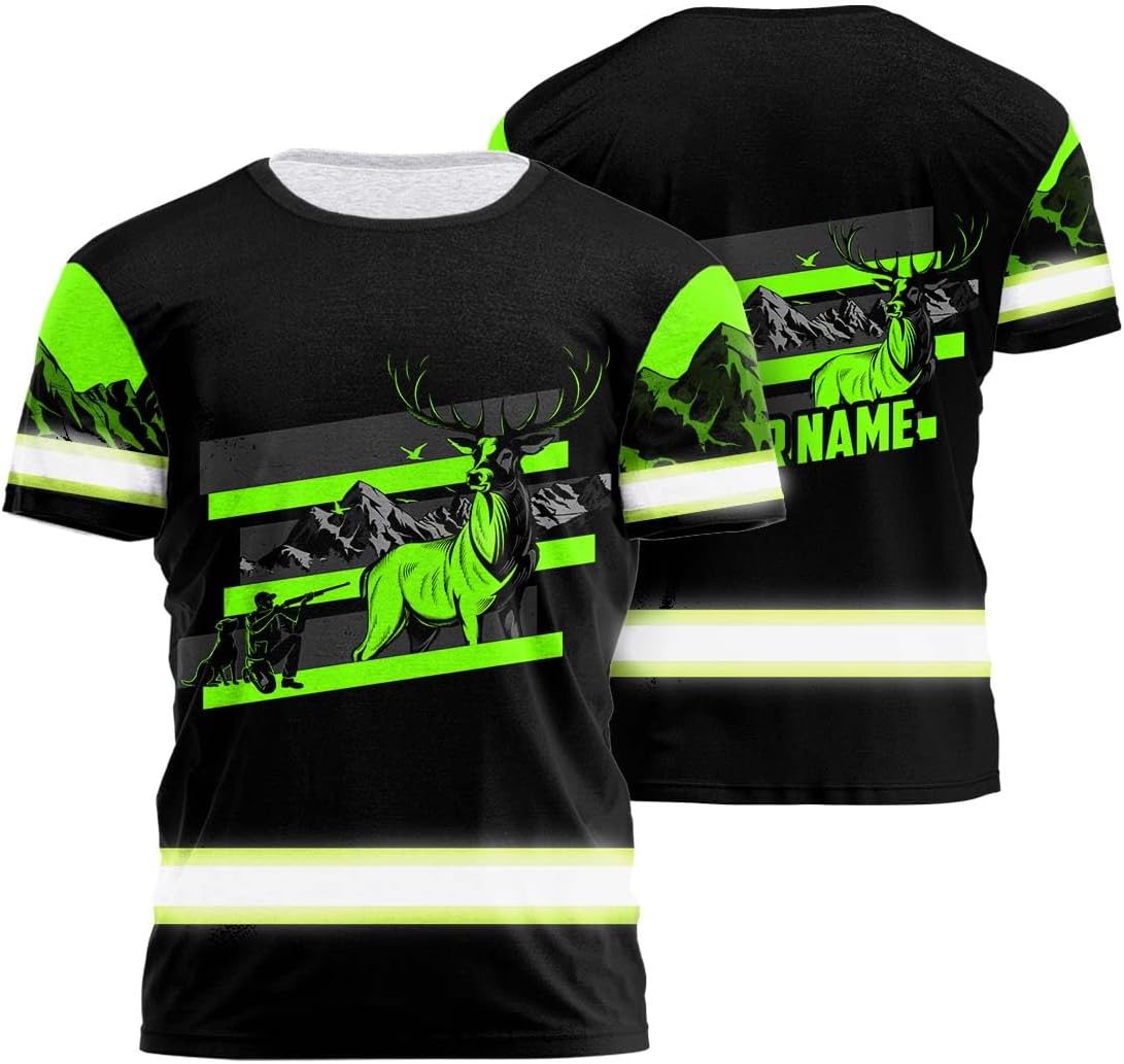 Eagle US Flag High Visibility Shirt for Men Hi Vis Shirt Custom Name Class 3 Reflective Safety Shirts Workwear