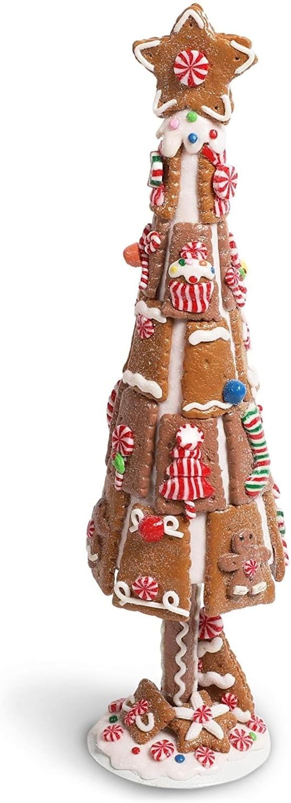 Okuna Outpost Gingerbread Christmas Tree, 15 Inch Christmas Decoration, Christmas Centerpiece for Table, Ideal for Family and Friends