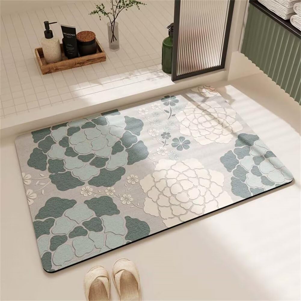 Mata łazienkowa 70x140 cm Superchłonna mata łazienkowa Antypoślizgowa Szybkoschnąca Mata łazienkowa do łazienki Do kuchni Wanna Prysznic Podłoga Wystrój pokoju Miękki Gruby Dywan Roślina 6-1