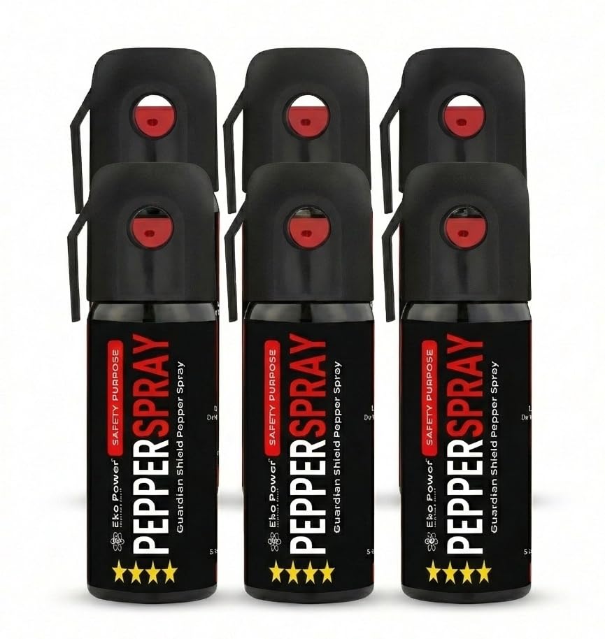 Image of Pepper Spray for Women Safety & Self Defence 55 Shots (35ml x Pack of 6) | Maximum Strength Formula with 15 Ft Range | Thumb-Cut Dome Grip & Belt Clip | Instant Protection Gadget for Girls