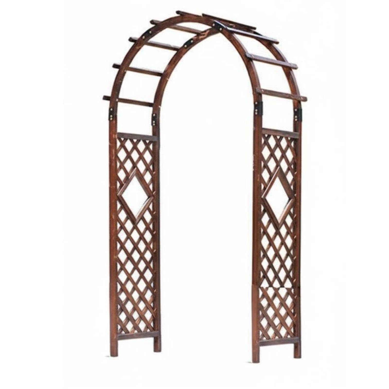 Wooden Garden Arbor Anti-Rust-Resistant Outdoor Garden Lattice Archway Weather Resistant Climbing Plant Archway for Gardeners, Yard Entryway 150CM Null Spray Paint-image-24