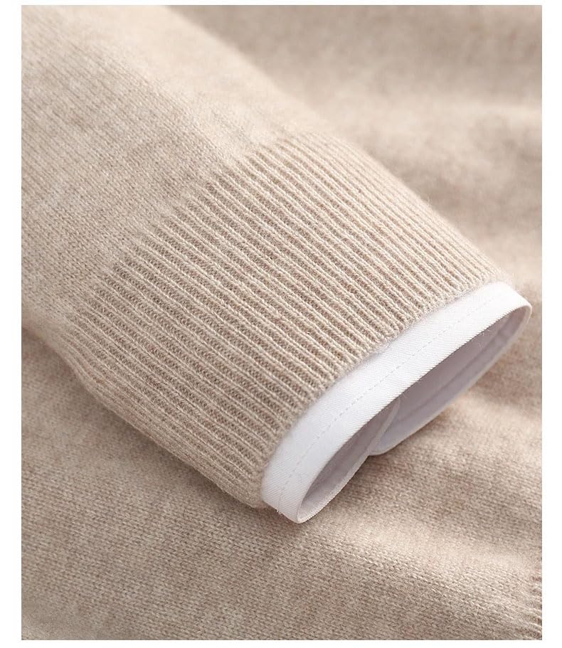 Men's V-Neck Knit Pullover Solid Color Long Sleeve Pullover Tops Business Casual Sweater4