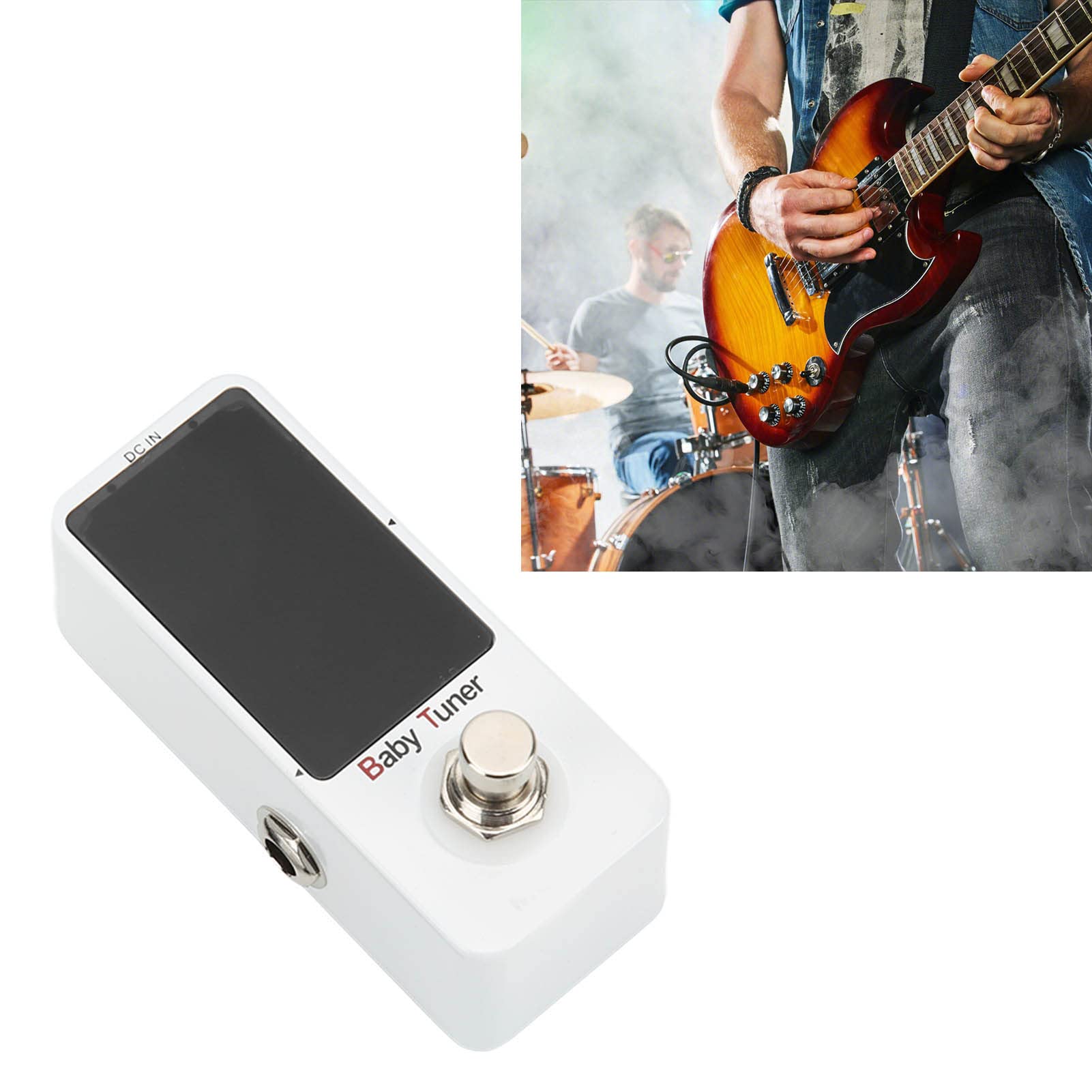 Accordatori Cromatici, Accordatore a Pedale DC 9V 90mA per Chitarra Elettrica e Basso