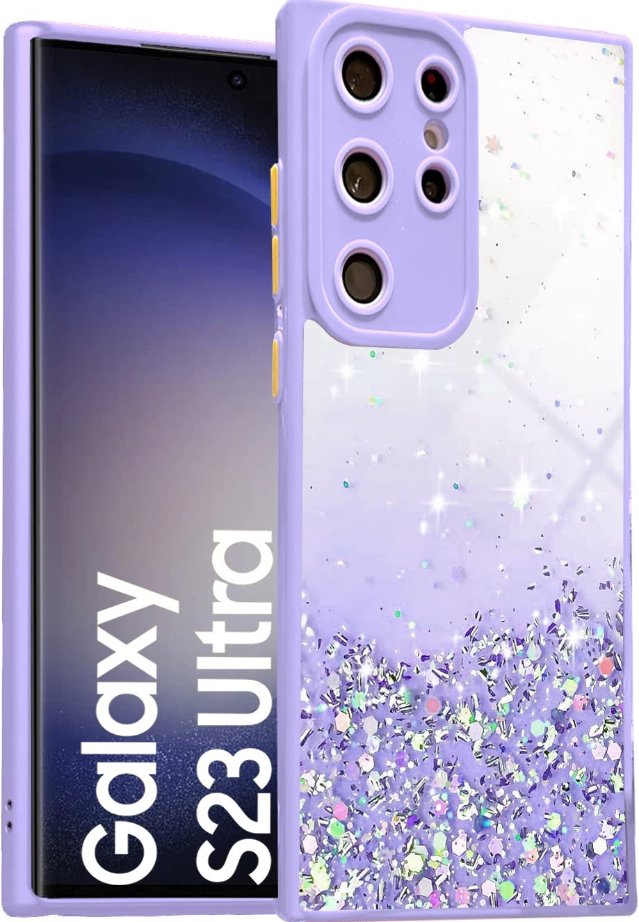 VONZEE Case Compatible with Samsung Galaxy S23 Ultra 5G, Non Moving Glitter Cover for Girls & Women Soft TPU Shockproof Anti Scratch Drop Protection Cover (Purple) (B0C1K6TTSL) Amazon Price History, Amazon Price Tracker