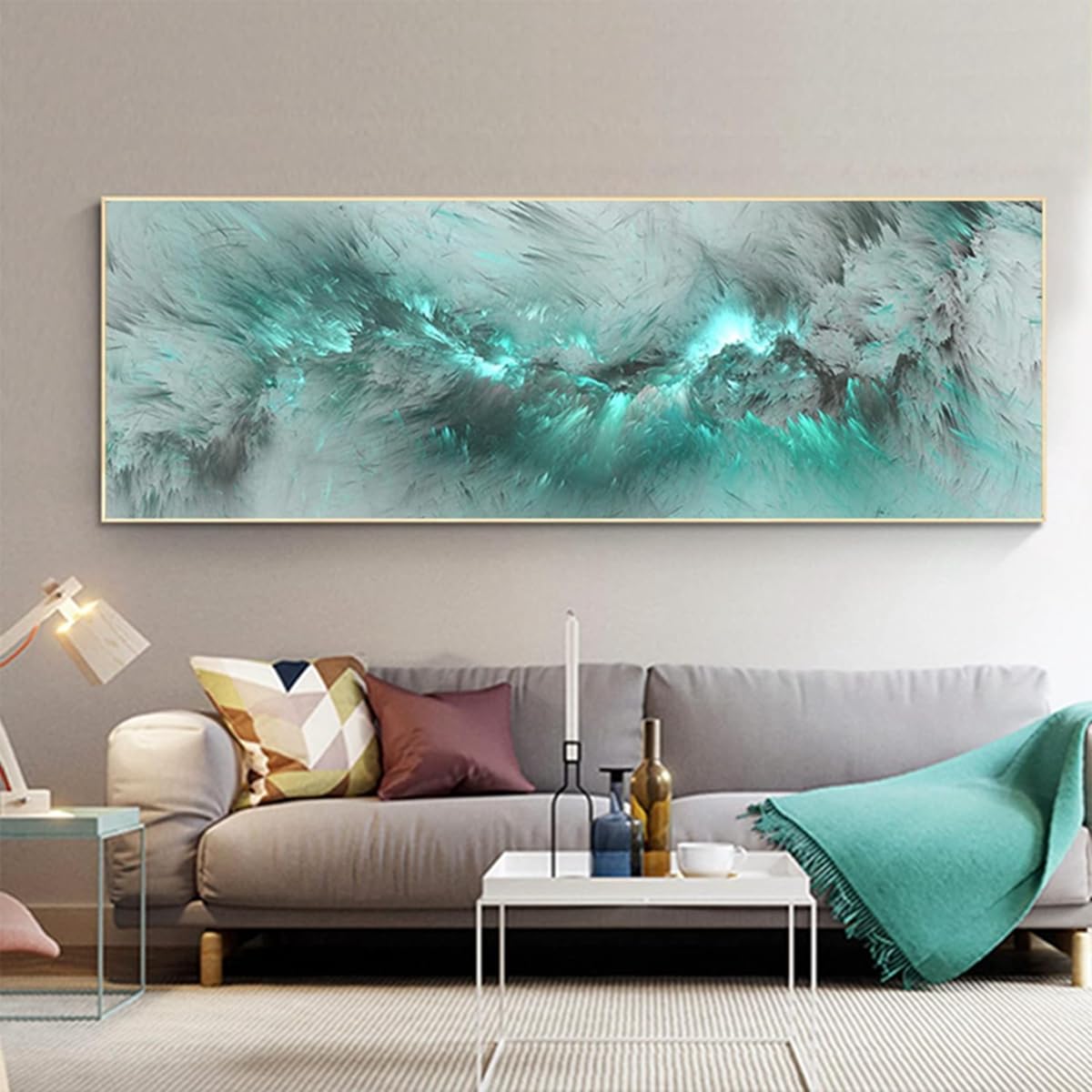 JNAOZI Abstract Colourful Pictures Ink Painting Poster Wall Painting,Islamic Poster Canvas Pictures, Islam Picture, for Living Room Decoration, No Frame (Poster-03,1Pcs-30x90cm) โ image 1