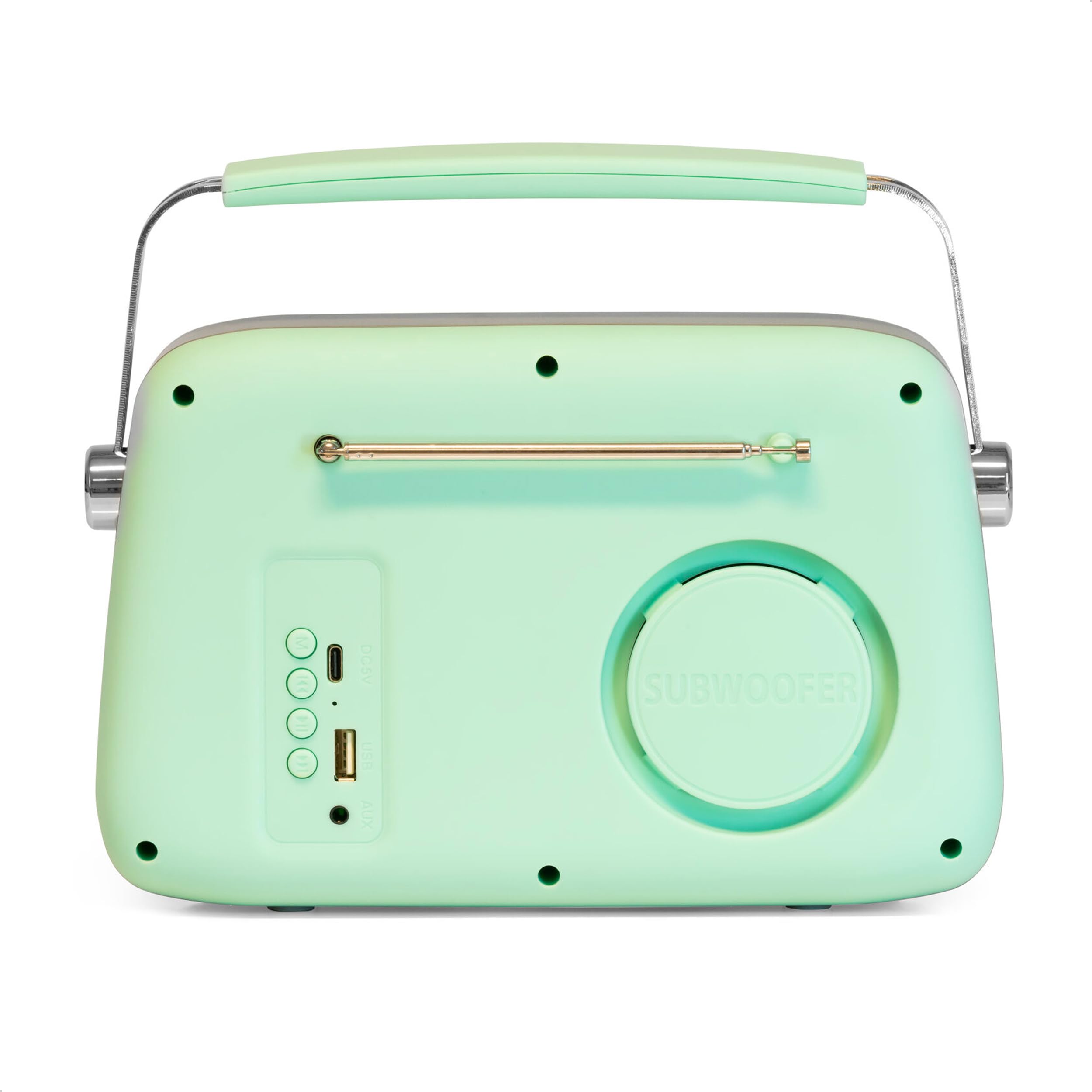 Madison - FREESOUND-VR40GR-MAT - Radio Vintage 30W sur Batterie Longue autonomie - Bluetooth, USB & FM - Vert pâle Mat - Vintage, Nostalgie, rétro
