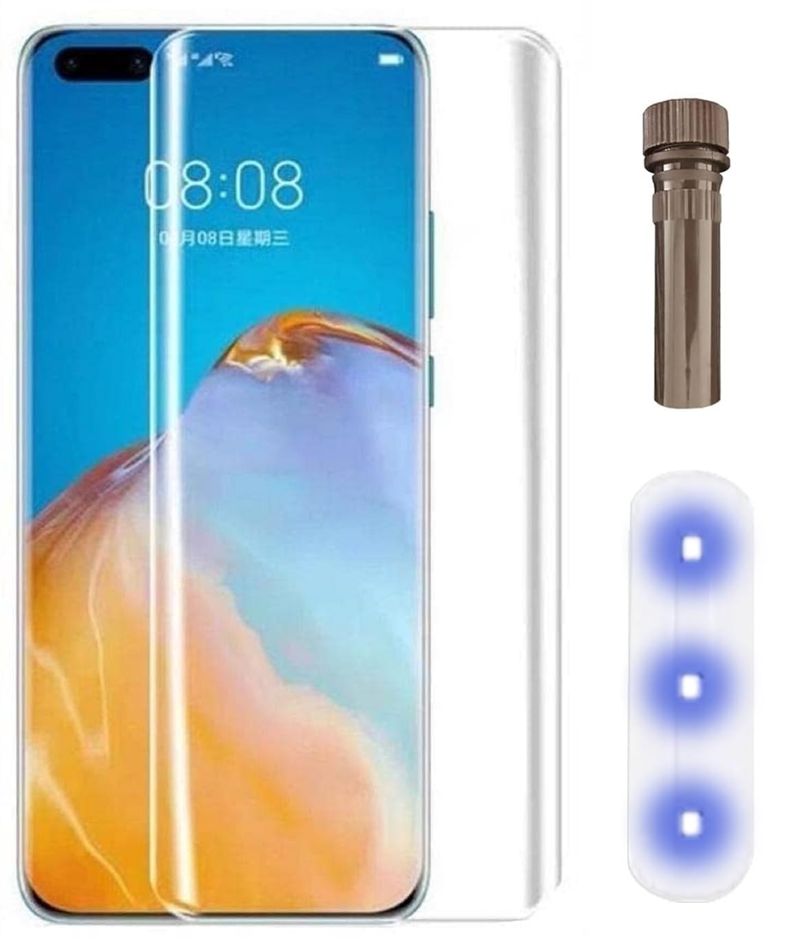 MACLEN Ultra Cellphone Premium Original Uv Curved Full Screen Protector Tempered Glass For Tecno Phantom X | With 3D Curved Full Screen Coverage And Installation Kit