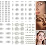 DUOLEIMI パール ステッカー フェイスステッカー 7枚 自己粘着性 ラインストーンステッカー アイメイク デコパーツ 真珠 ネイルパーツ デコレーション シール DIY 手芸 装飾