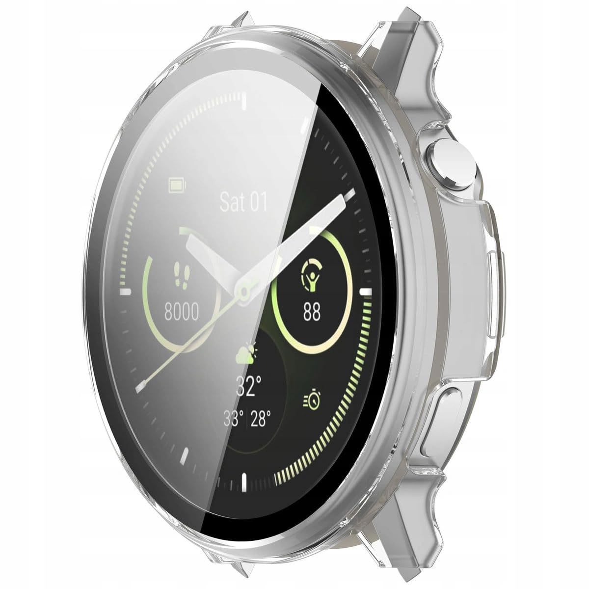 Bizon Case Watch Adamo Etui Ochronne ze Szkłem do Garmin Venu 4 45 mm, Ogólna Osłona Ochronna, Odporne na Zarysowania, Twarde Etui Ochronne z Poliwęglanu