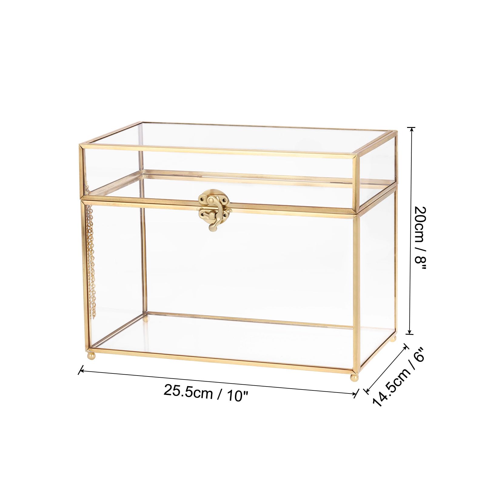 Cumpleaños Caja Tarjetas Cristal NCYP - 20.3x14x28.7 Cm, Ranura Y  Cerradura, Para Bodas Decoración Mesa Boda, image size:1600x1600