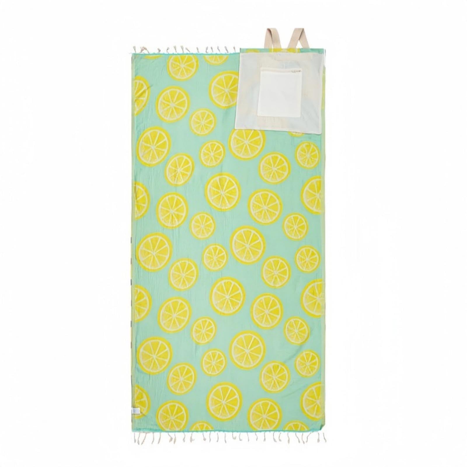 SNAPPSY Convertible Beach Towel Bag Woven Towel Bag with Pocket Lightweight for Beachgoers, Vacationers, Pool, Picnics Lemon-picture-51