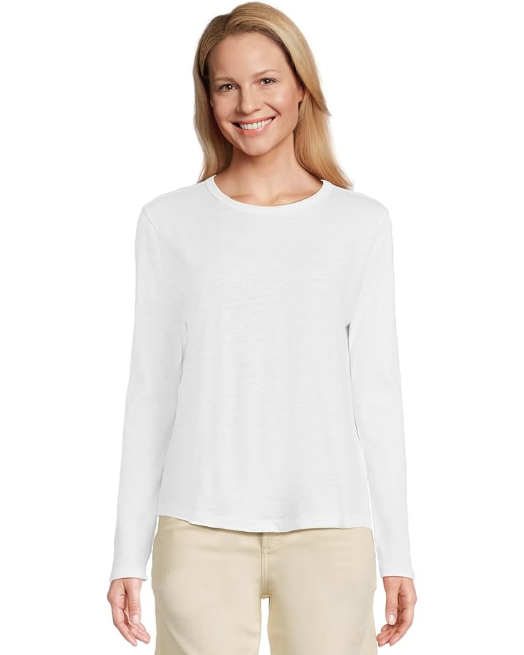 Elliott Lauren Garment Dye Tees - Long Sleeve Round Neck Tee with Rib Sleeve and Back Gusset - Main View