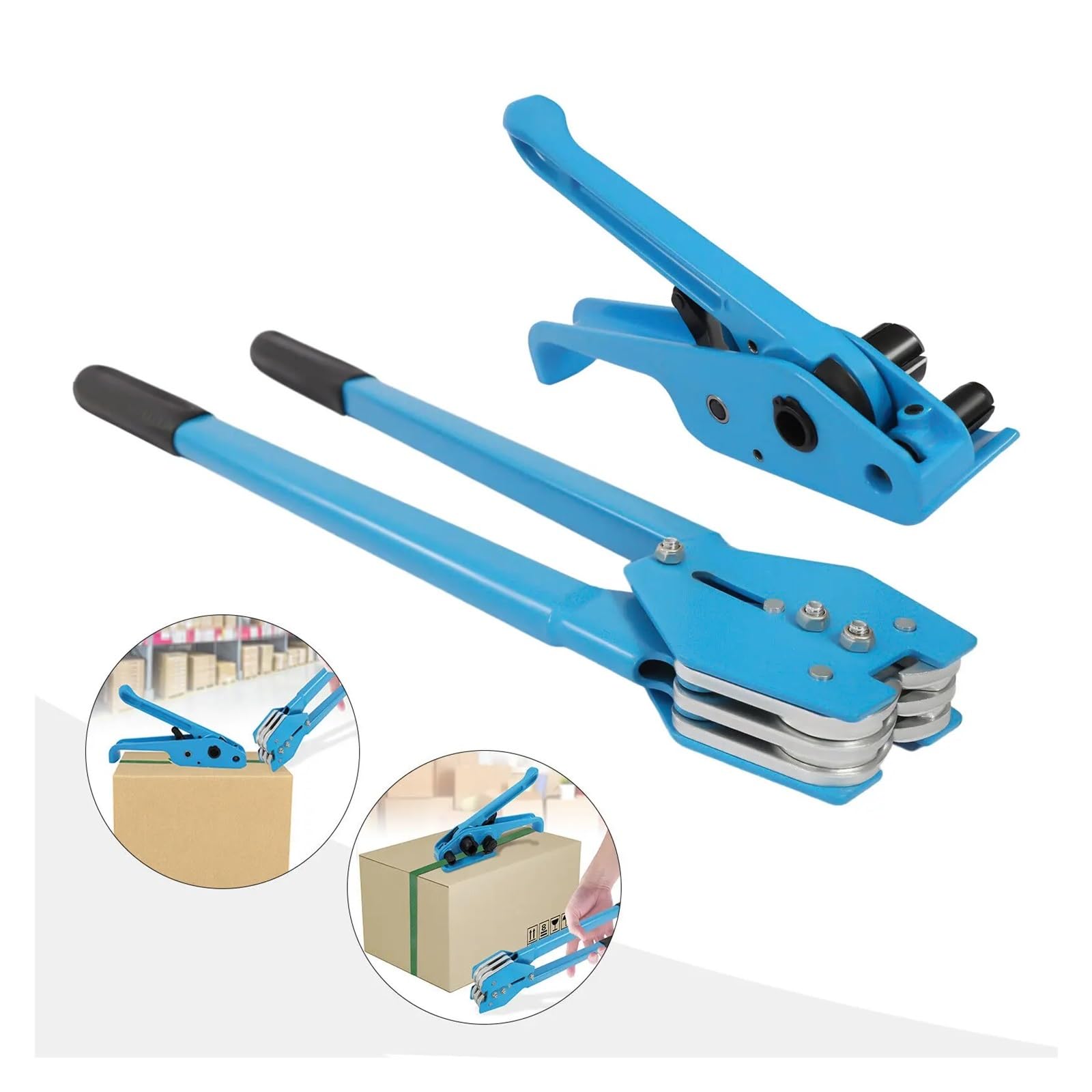 Set di presse for pallet, kit di reggette for imballaggio, strumento di tensionamento, sigillante, guarnizioni metalliche 1000N
