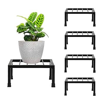 Niyara || Metal Planter Stand || Plant Stand for Pots|| Outdoor Plant Stand (Square Stand Set of 4) - image, photos