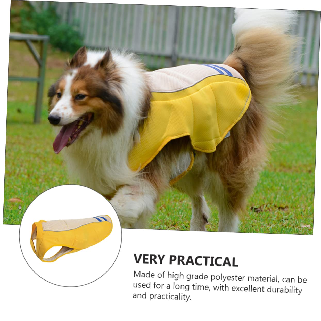 Toddmomy Gilet Rafraîchissant Gilet Solaire Pratique en Polyester pour Chien Jaune pour Animaux, pour Promenade Estivale et Port Quotidien