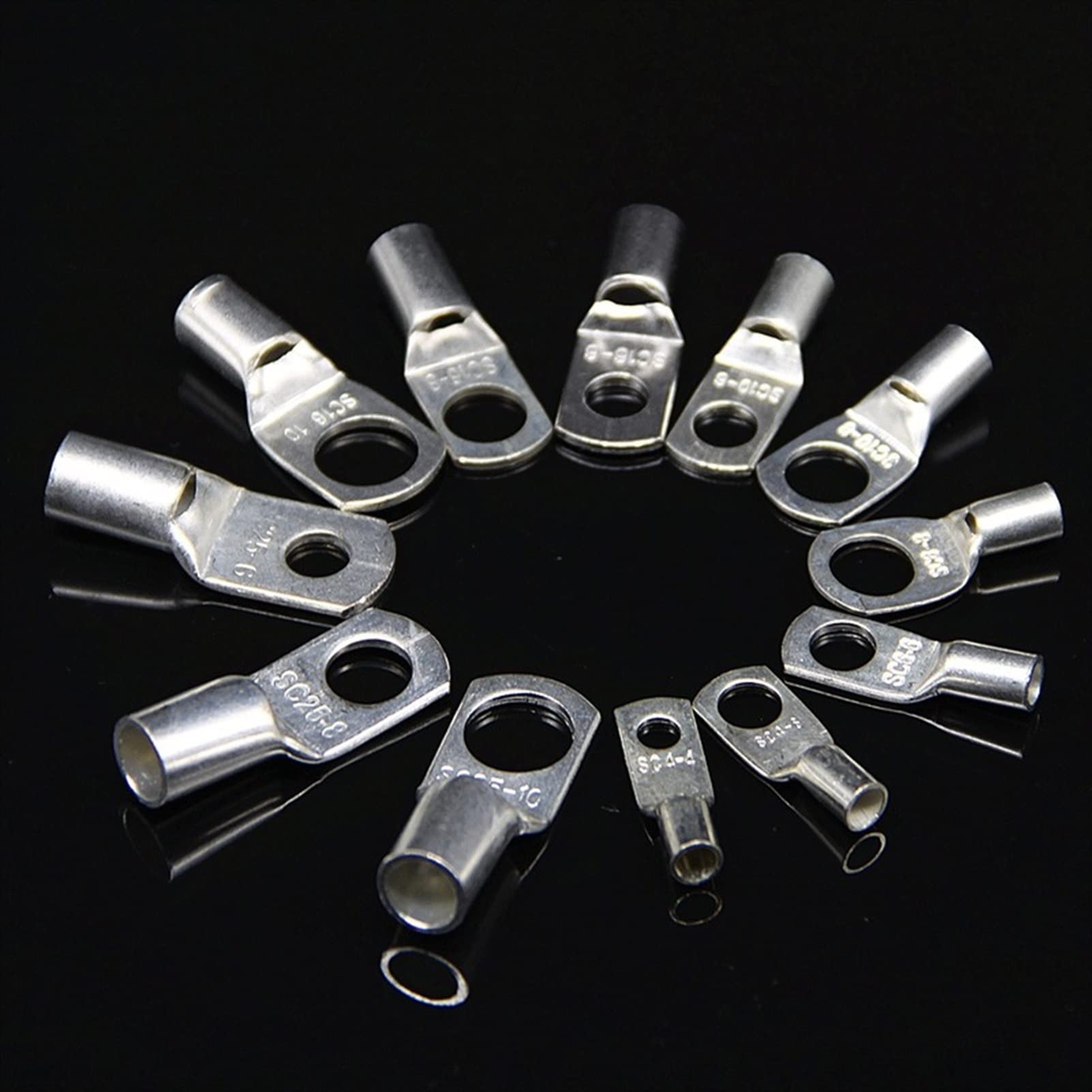Ringkabelschuhe 240CPS Sortiment Auto Auto Kupfer Ring Terminal Draht Crimp Stecker Blank Kabel Batterie Terminals Gelötet Anschlüsse Kit(140pcs)
