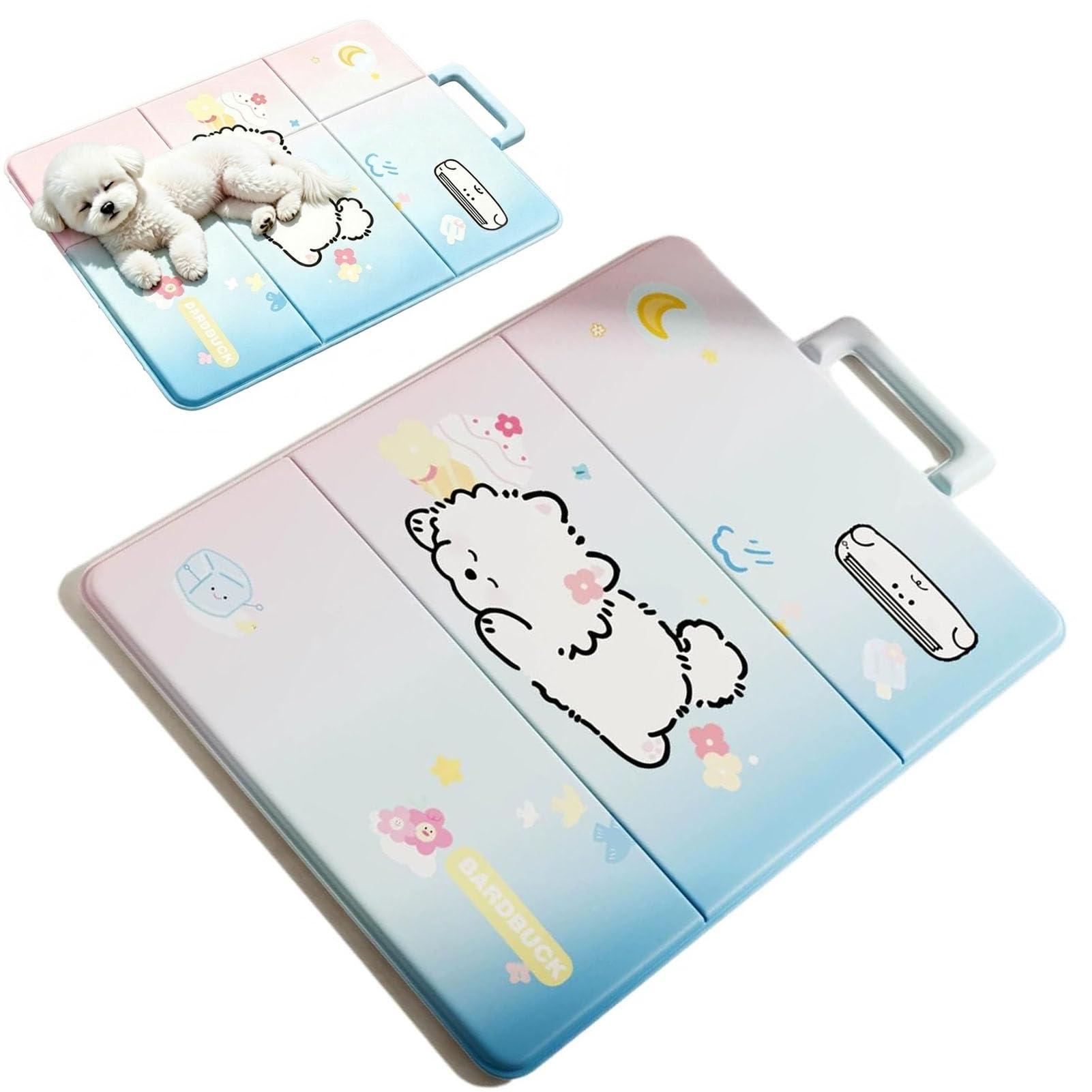 Alfombrilla de refrigeración para perros con gel de refrigeración automática, alfombrilla de refrigeración de verano para perros, diseño portátil de tres pliegues, almohadilla de