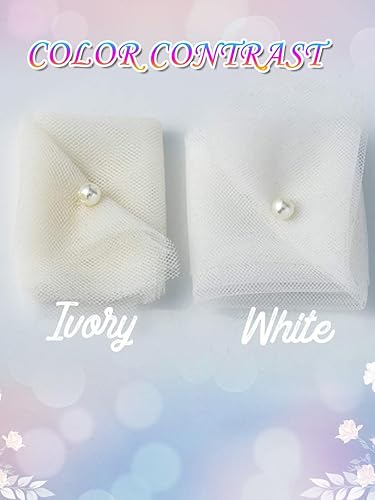 Miniatura 6 de Aukmla Velo de novia corto de 1 nivel, longitud de hombro con peine (15.74 pulgadas)