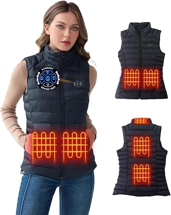 Lightweight 7.4V Heated Vest for Women,5IN1 smart contorller