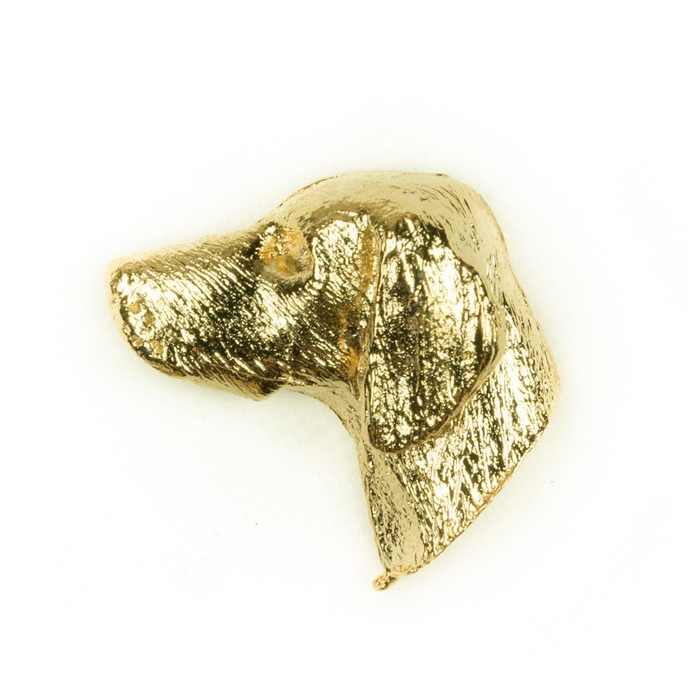 Épingle Braque de Weimar plaqué or 22K broche chic fabriquée au Royaume-Uni