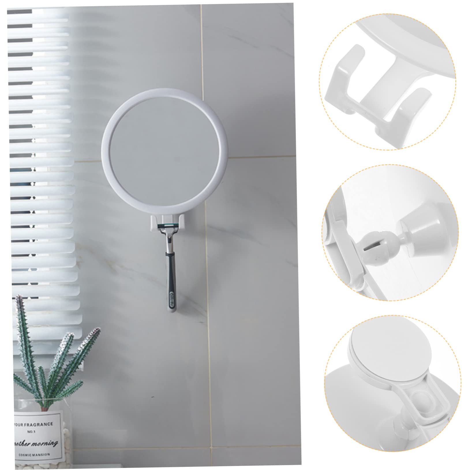 minkissy Bathroom Mirror Hook Fogless Shower Shaving Mirror Design for Easy Wall Mounting for Makeup and Grooming Spaces