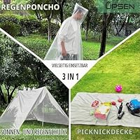 UPSEN Regenponcho Regenmantel für Damen Herren, 2 Stück Regencape Regenjacke für Wandern Radfahren Camping Reisen, Weiß – Ansicht 2