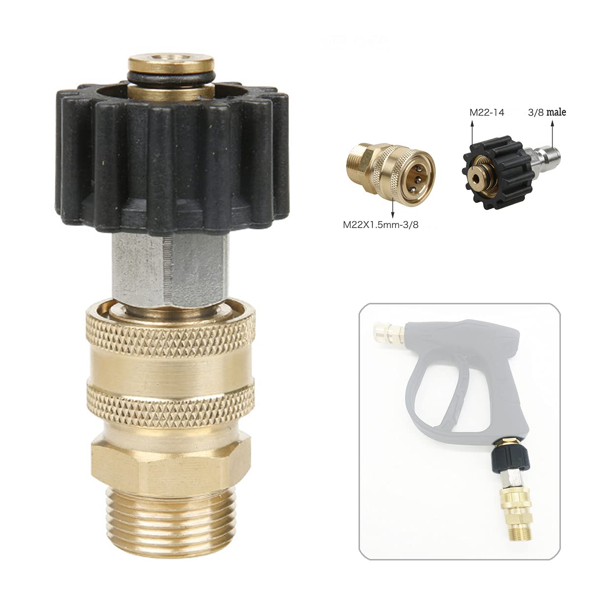 1 Connettore M22 Per Idropulitrice, In Ottone M22, Adattatore - Foto 8