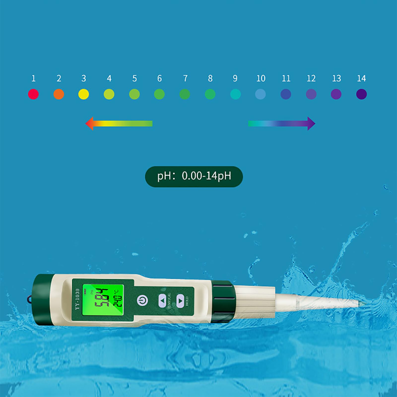 Misuratore di pH professionale per alimenti con sonda di temperatura, alta precisione ± 0,1 pH, compensazione automatica della temperatura, ideale per test di pasta, acqua, formaggio e carne