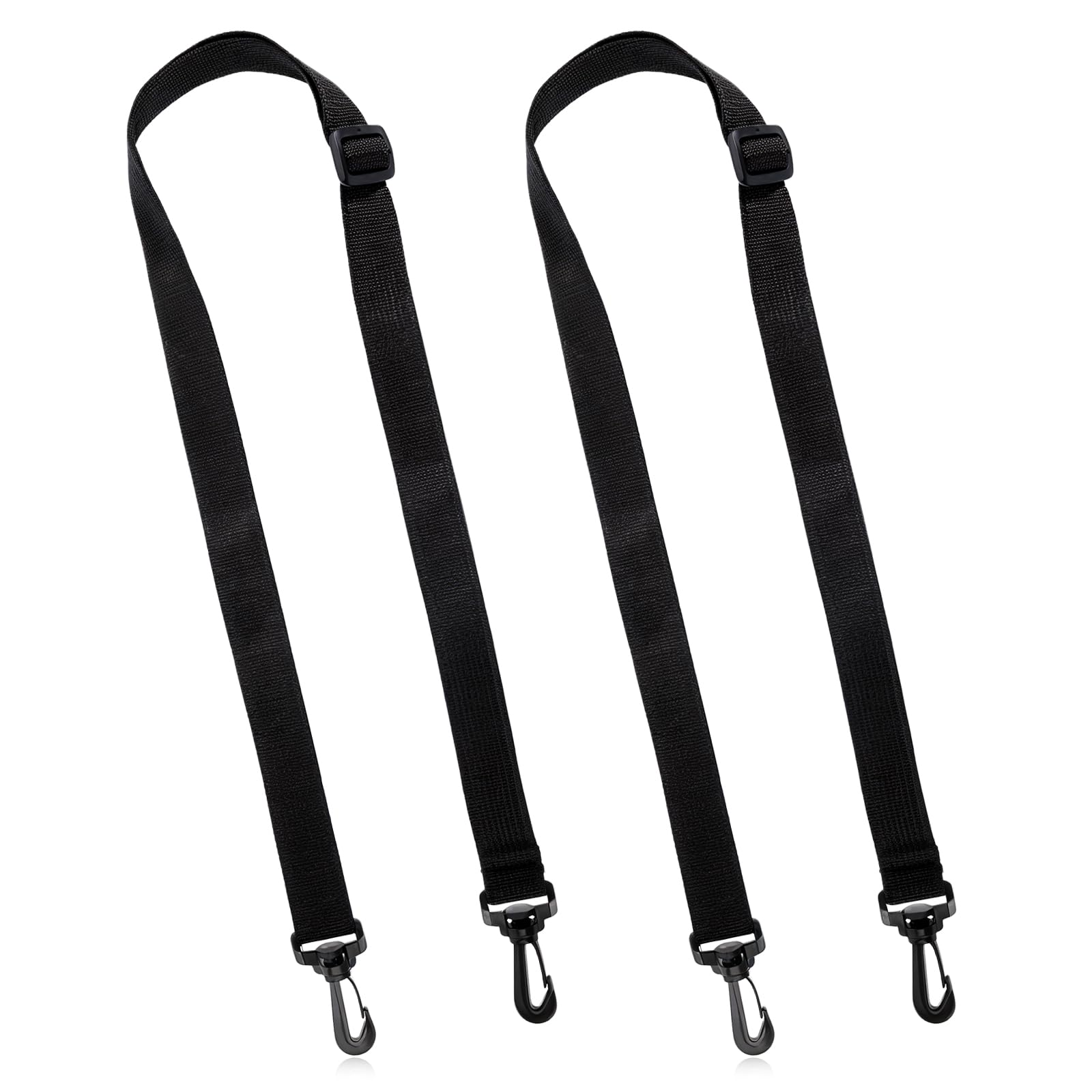 Photo 1 of 2 Pack Black Shoulder Straps for Bags, Duffle Bag Strap Replacement, Adjustable Straps with Swivel Clips, Nylon Strap for Crossbody Bag, Sling Bags, Water Bottle Carrier