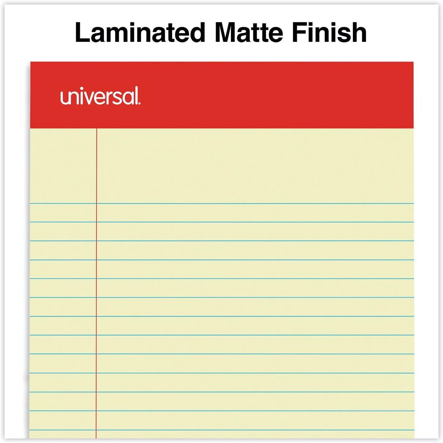 Universal Perforated Edge Writing Pad, Narrow Rule, 5" x 8, Canary, 50-Sheet, Dozen (46200)
