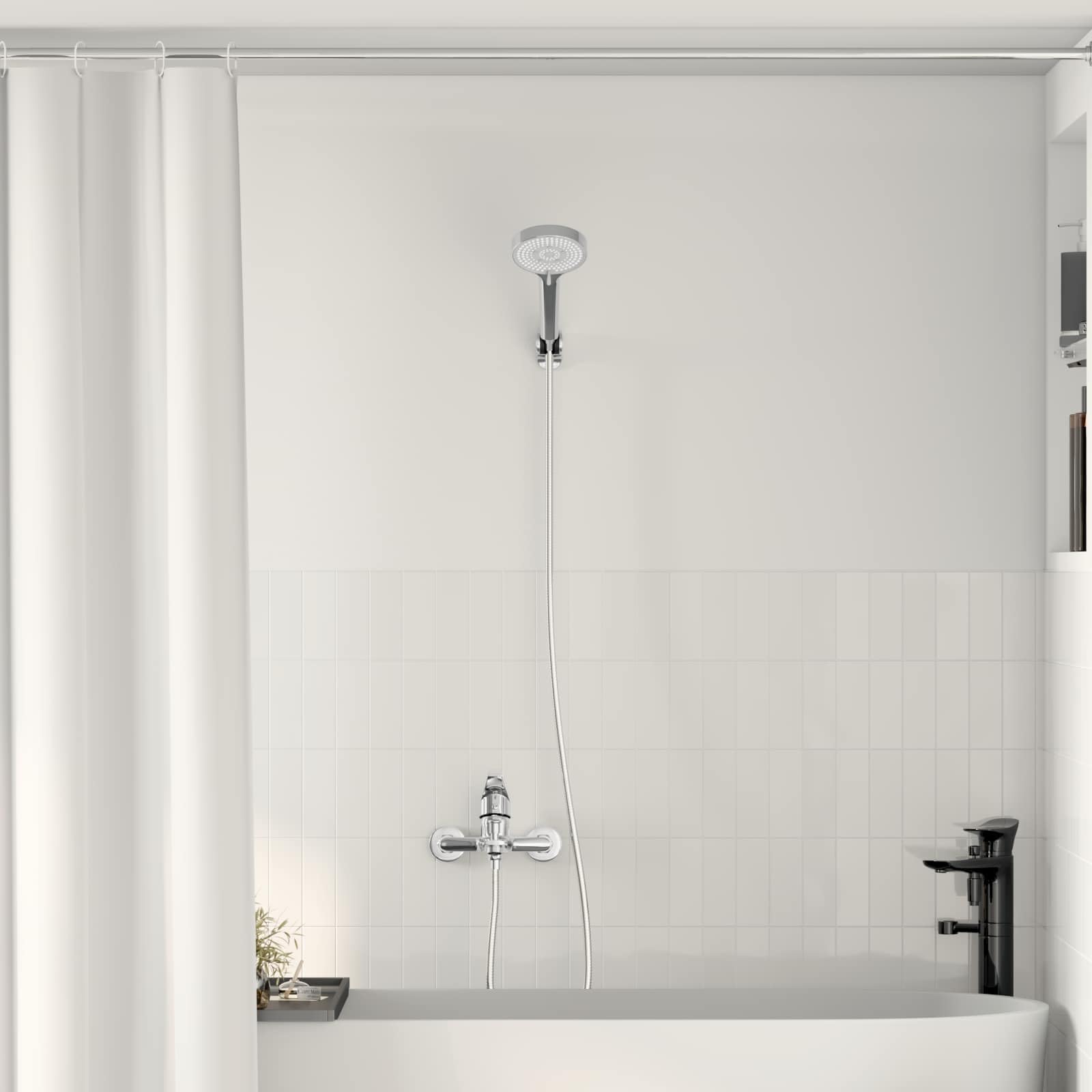 Juego de alcachofa de ducha cromada G de 1 2 pulgadas, latón con 5 tipos de chorro, ahorro de agua, alta presión, ducha de lluvia para baño Wellness