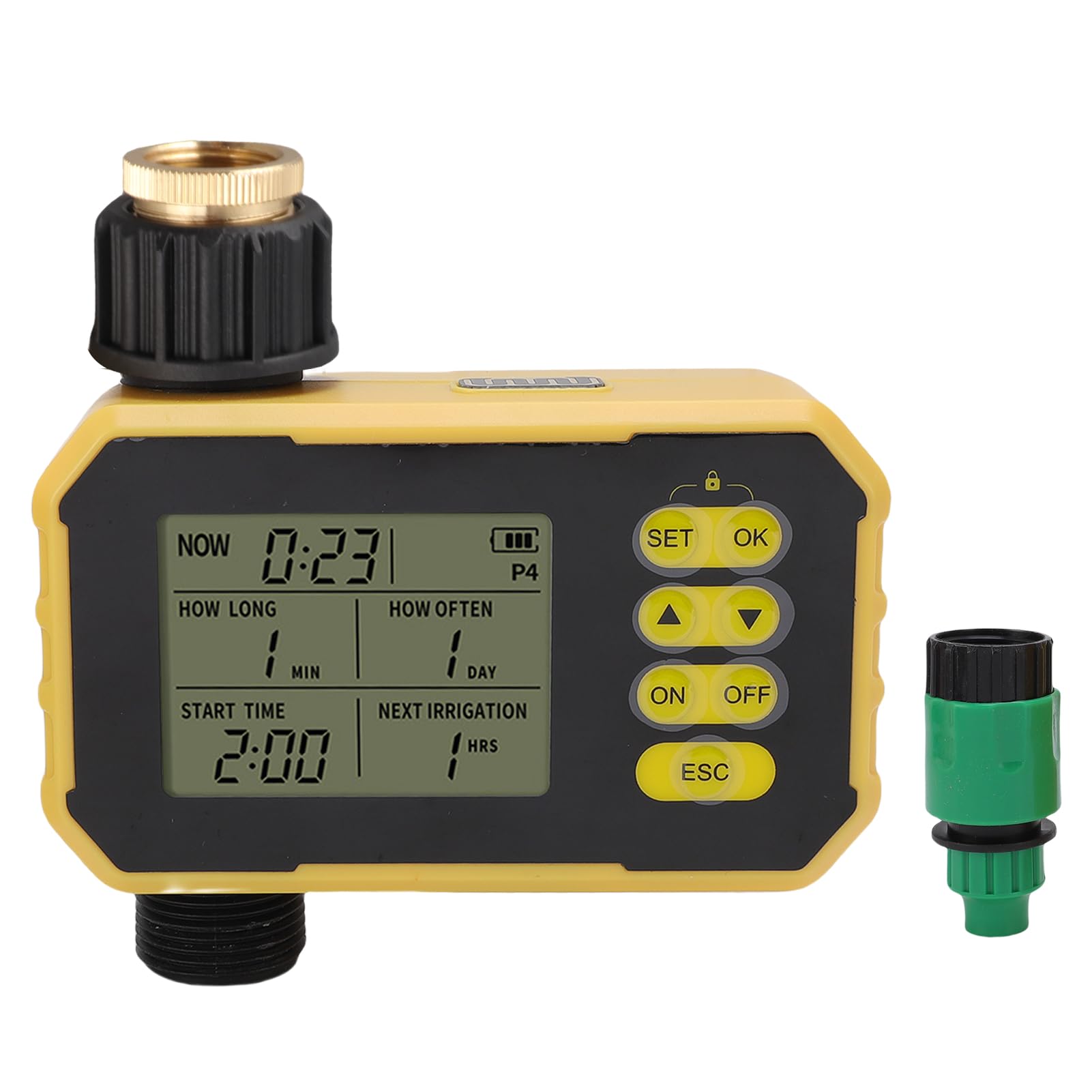 Timer Solare per l'acqua, di Irrigazione Programmabile con Sensore Pioggia, Pannello Solare Regolabile, Irrigatore Automatico per Tubo da Giardino, Facile Configurazione per la Casa