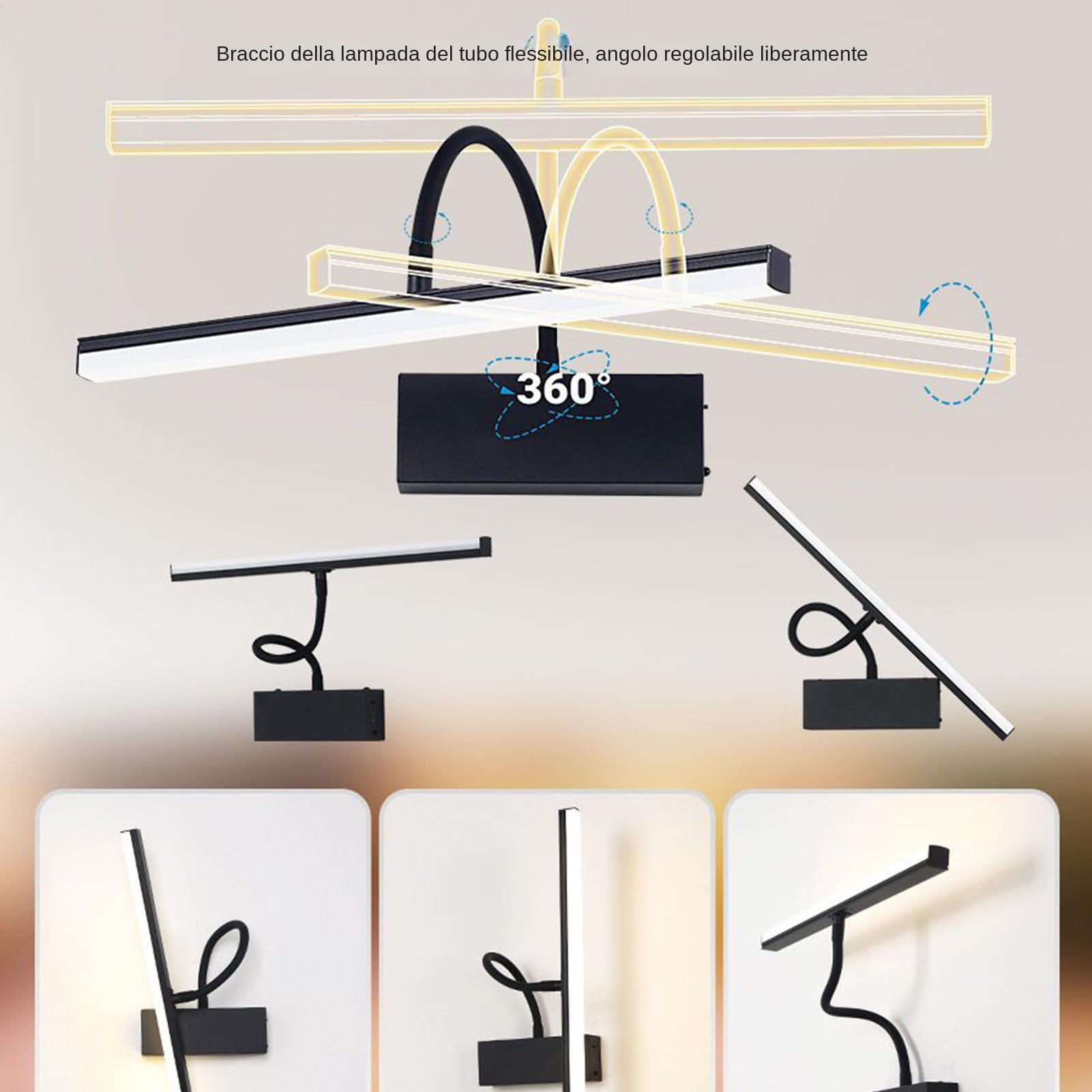 Luces Para Cuadros Lámpara Aplique Con Temporizador 3 Modos Color Foto Arte