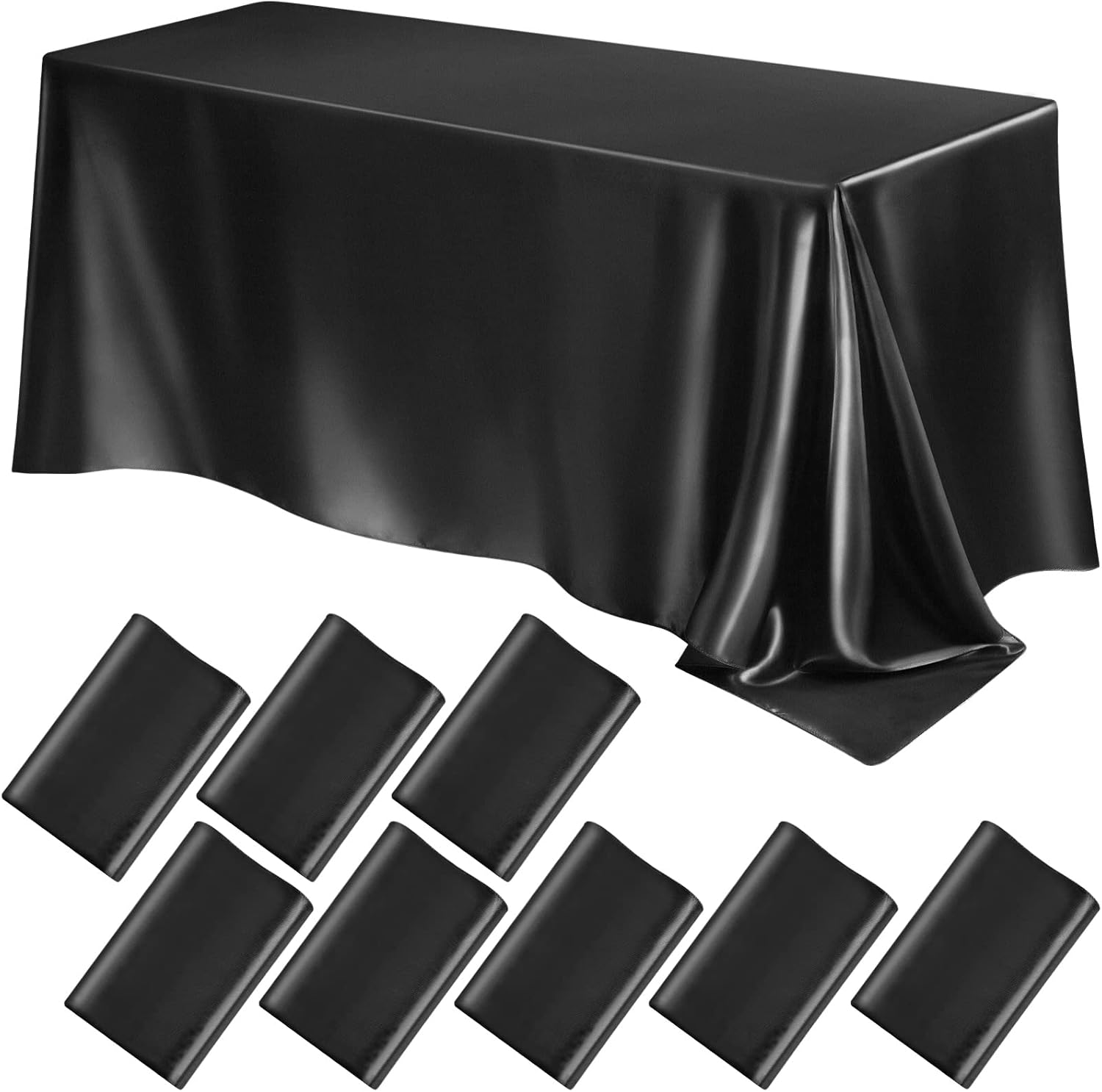 Lounsweer 8 Packs Satin Tablecloth 102 x 58 Inches