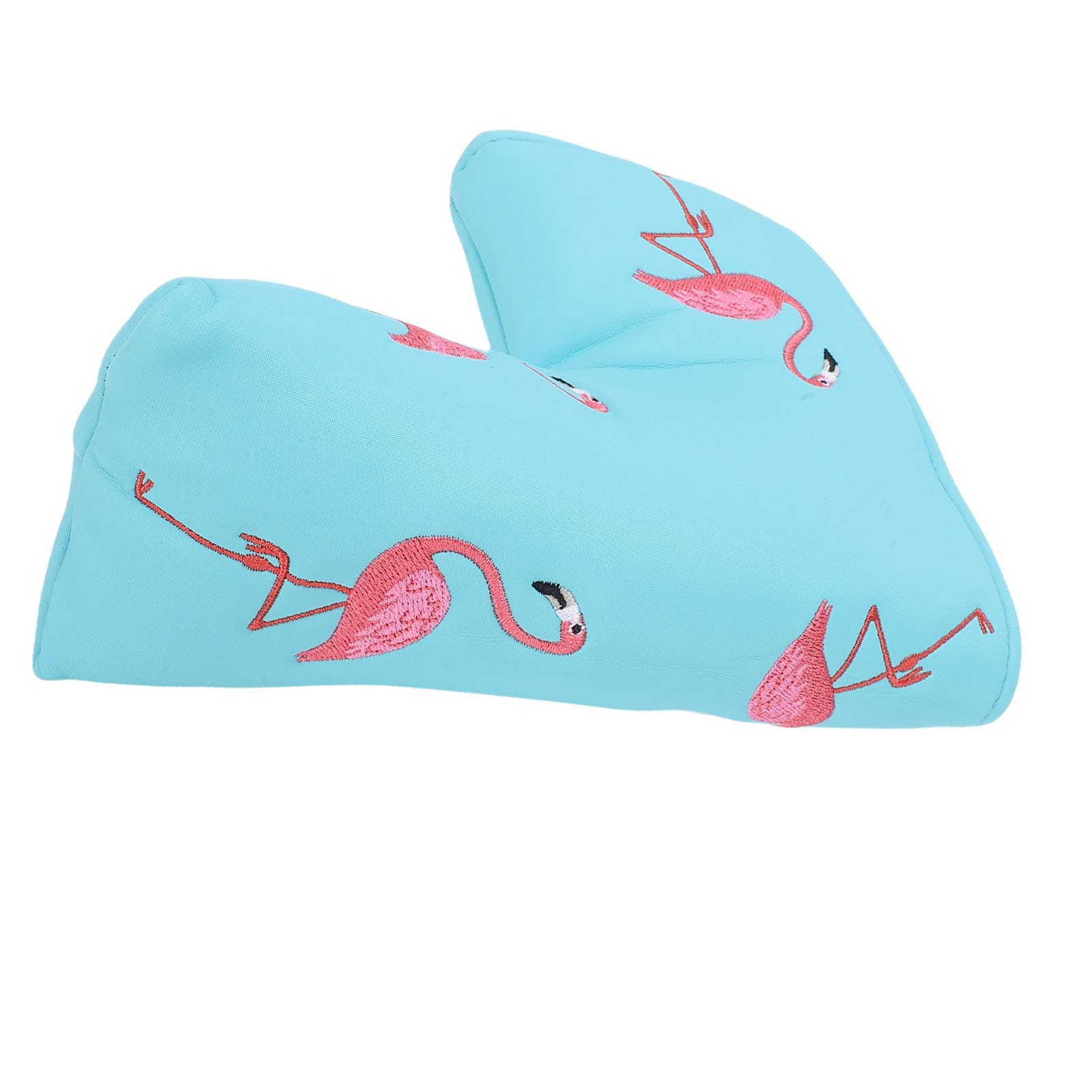 Eacam Mallet Magnetic Putter Headcover, Flamingo Stickerei Mallet Putter Headcover, Wasserdichtes PU-Leder, Plüschfutter, Himmelblau, Eleganz und